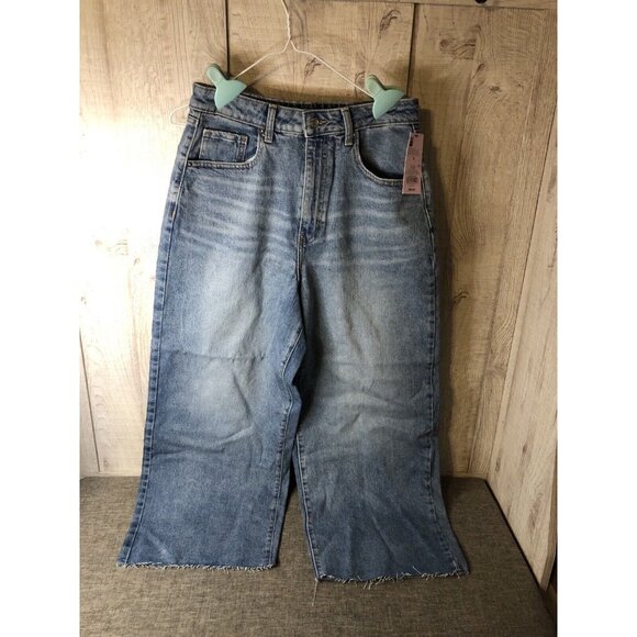Womens Wild Fable Highest Rise Wide Leg Ankle Denim Blue Jeans Size 8. C12 - Picture 2 of 5